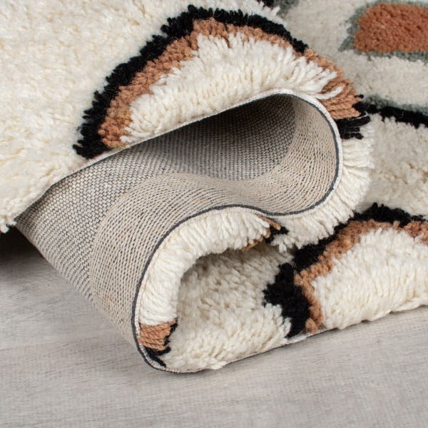 Krémový ručně tkaný vlněný koberec 120x170 cm Moroccan Midar – Flair Rugs-image-3