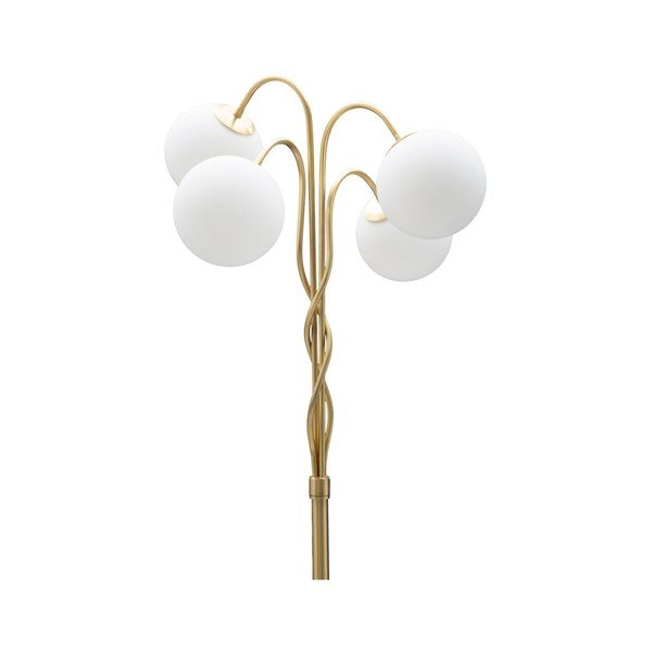 Bílá/ve zlaté barvě stojací lampa se skleněným stínidlem (výška 176 cm) Glamy – Mauro Ferretti-image-1