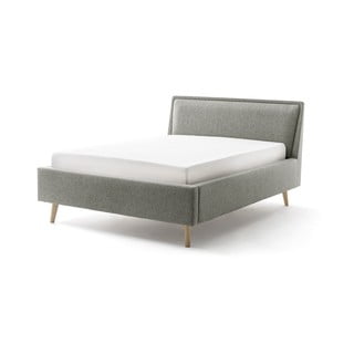 Světle šedá čalouněná dvoulůžková postel s úložným prostorem s roštem 140x200 cm Frieda – Meise Möbel