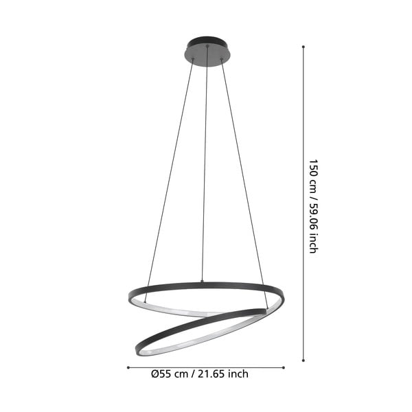 Černé LED závěsné svítidlo ø 55 cm RUOTALE – EGLO-image-3