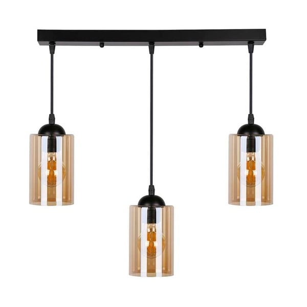 Černé závěsné svítidlo se skleněným stínidlem 10x55 cm Bistro – Candellux Lighting-image-3