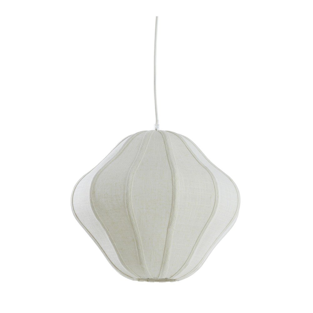 Krémové závěsné svítidlo s textilním stínidlem ø 10 cm Sukau – Light & Living