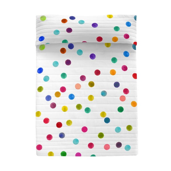 Bílý bavlněný prošívaný přehoz 240x260 cm Confetti – Happy Friday