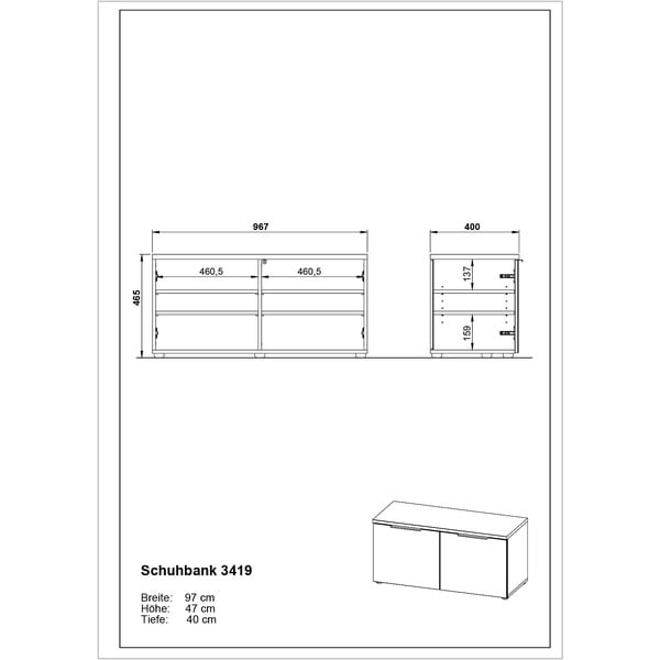 Šedý botník s lavicí Genova - Germania-image-3