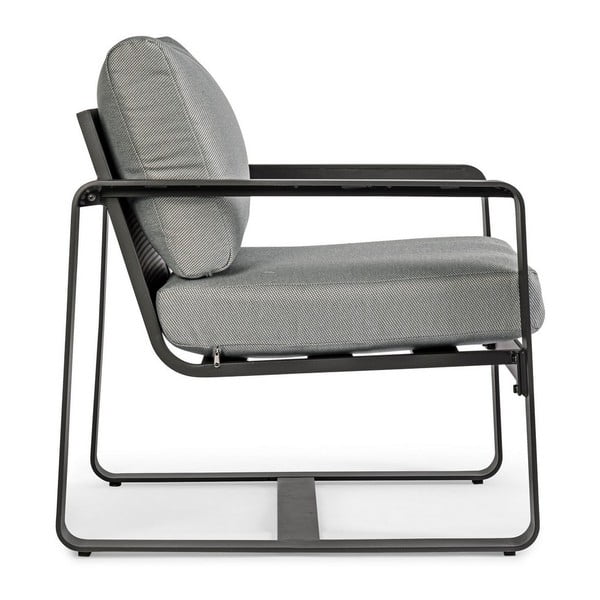 Šedé kovové zahradní křeslo Merrigan   – Bizzotto-image-3