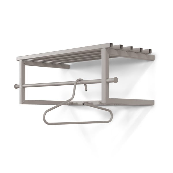 Taupe kovový nástěnný věšák s poličkou 76 cm Marco – Spinder Design