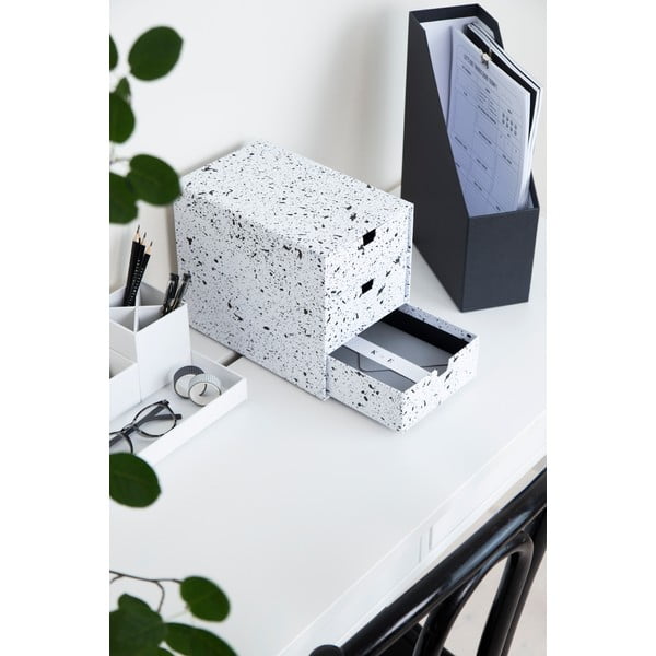 Černo-bílý zásuvkový box se 3 šuplíky Bigso Box of Sweden Ingrid-image-1