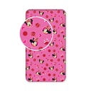 Růžové napínací bavlněné dětské prostěradlo 90x200 cm Minnie "Hearts" – Jerry Fabrics