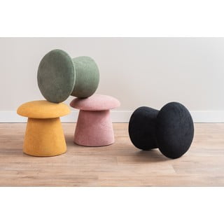 Světle růžový sametový taburet Mushroom – Leitmotiv