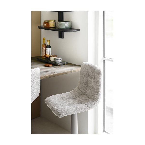 Světle šedé čalouněné barové židle v sadě 2 ks s nastavitelnou výškou/otočné (výška sedáku 63 cm) Middelfart – House Nordic-image-3