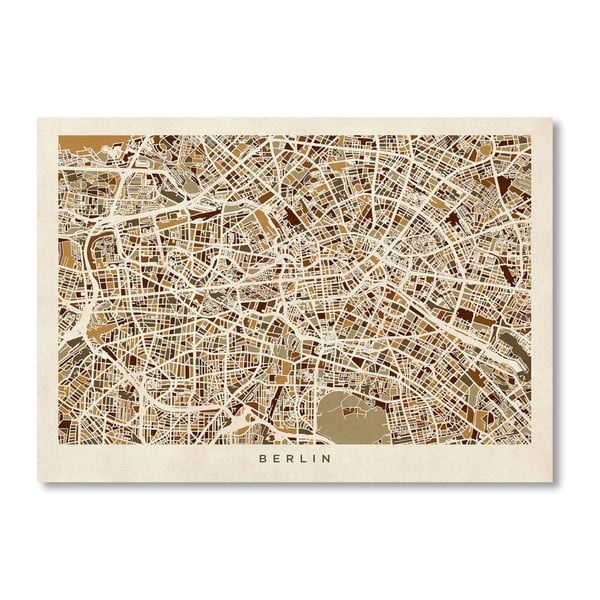 Plakát s mapou Berlína Americanflat Street, 60 x 42 cm