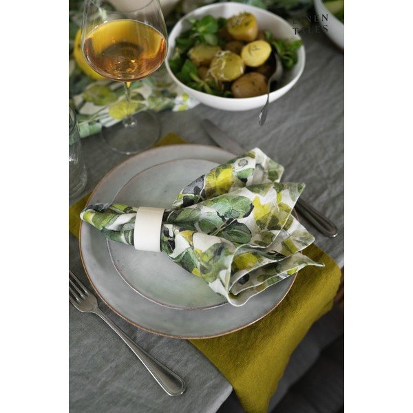 Zelené látkové podtácky v sadě 4 ks Lotus – Linen Tales-image-1