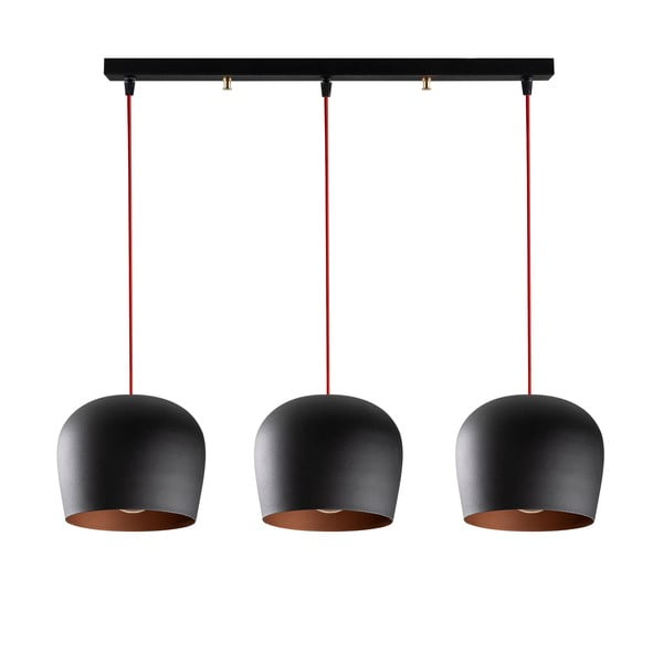 Černé závěsné svítidlo s kovovým stínidlem Berceste – Opviq lights-image-4