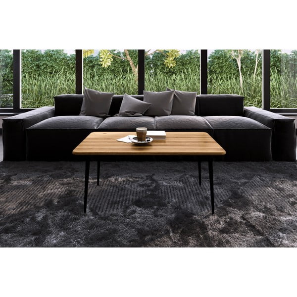 Konferenční stolek z dubového dřeva v přírodní barvě 90x90 cm Kula – The Beds-image-4