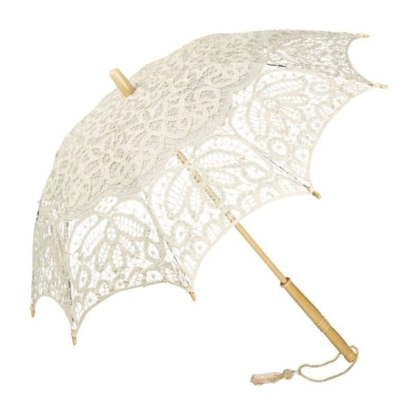 Krémový holový deštník Von Lilienfeld Lace Vivienne, ø 75 cm