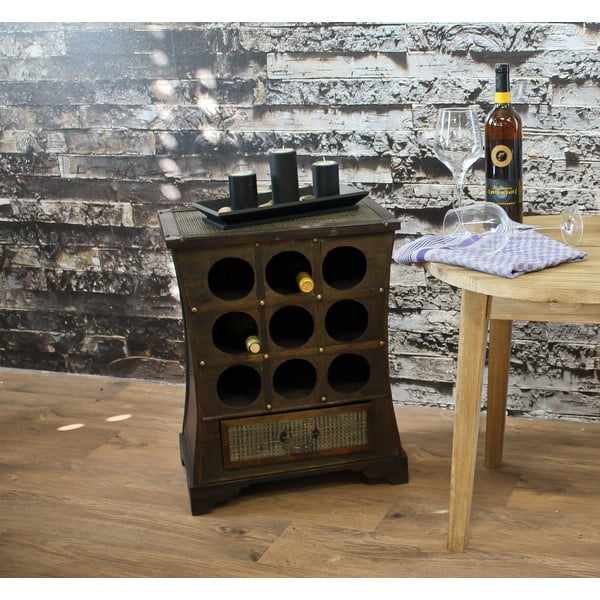 Hnědá vinotéka na 9 lahví, 46x58 cm – Deco Pleasure-image-1