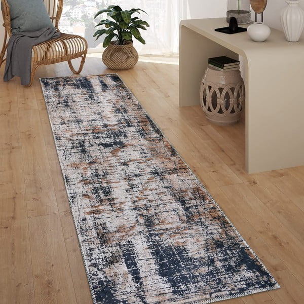 Modrý pratelný běhoun 80x200 cm Abstract Colors – Vitaus-image-1