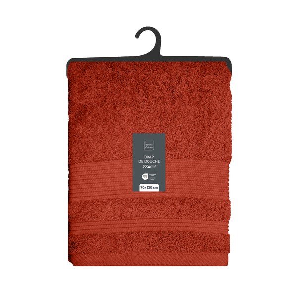 Froté bavlněná osuška v cihlové barvě 70x130 cm Tendresse – douceur d'intérieur-image-1