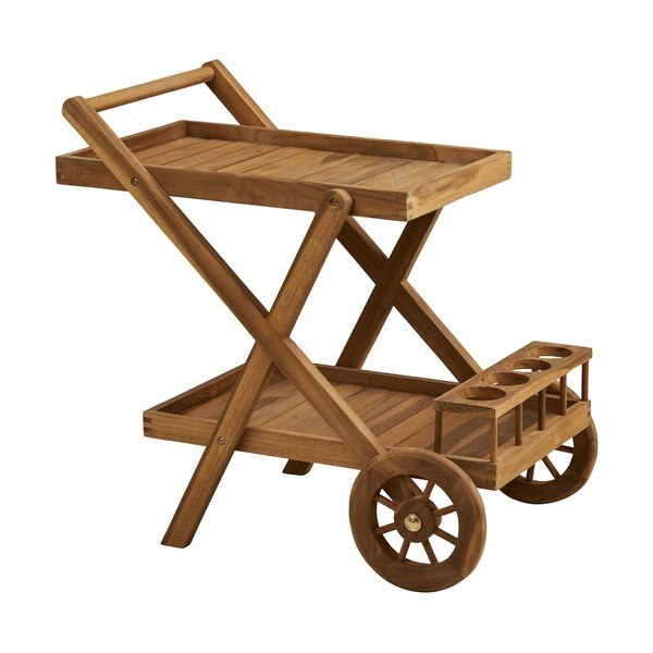 Servírovací stolek na kolečkách z masivního dřeva 50x86 cm Pasaku – House Nordic-image-2