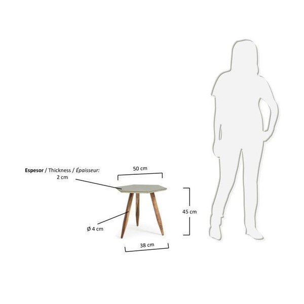Odkládací stolek s deskou v barvě stříbra La Forma Bima-image-2
