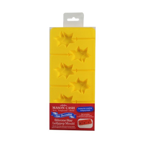 Žlutá silikonová forma na čokoládová lízátka Mason Cash Starry-image-1