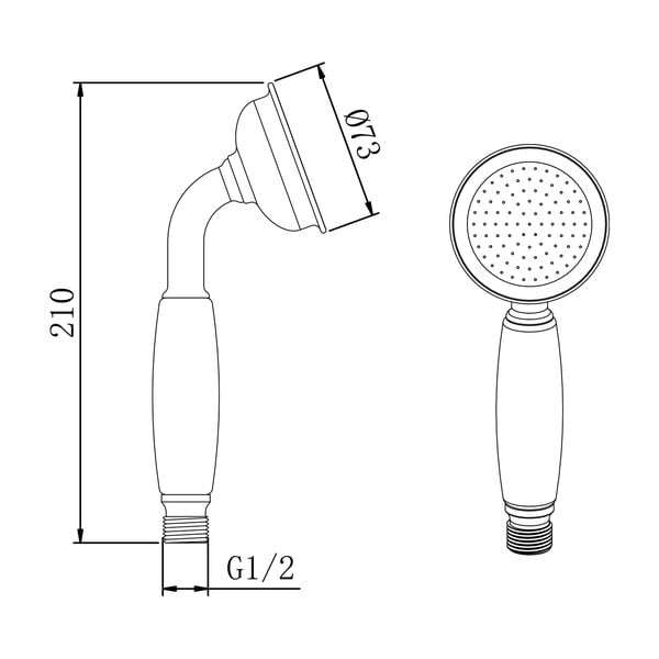 Mosazná sprchová hlavice v leskle stříbrné barvě ø 7 cm Epoca – Sapho-image-2