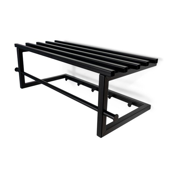 Černý kovový nástěnný věšák s poličkou 76 cm Marco – Spinder Design-image-4