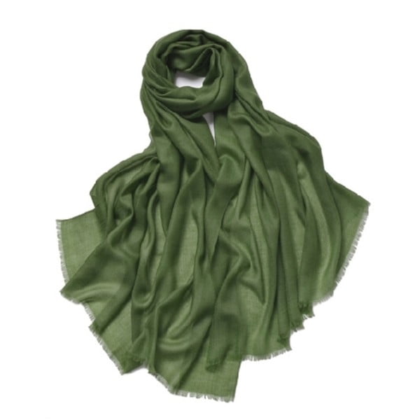 Zelená tenká kašmírová šála Bel cashmere Clara, 200 x 90 cm