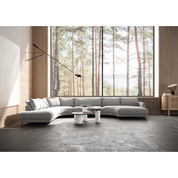 Světle šedá rohová pohovka do "U" Samba – Furninova -image-1