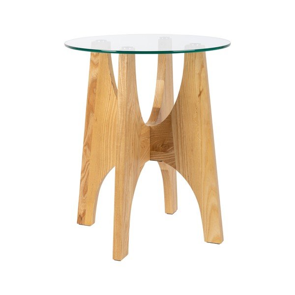 Kulatý odkládací stolek se skleněnou deskou ø 45 cm Kobe – Zuiver