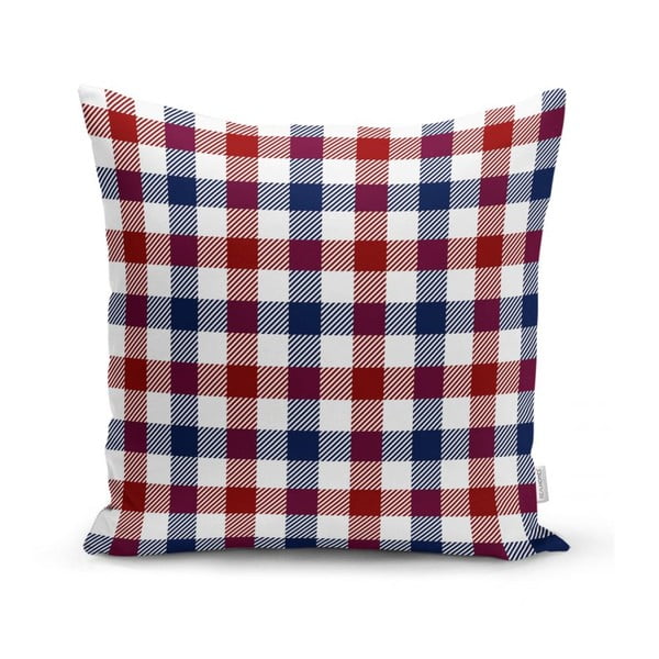 Červeno-modrý dekorativní povlak na polštář Minimalist Cushion Covers Flannel, 35 x 55 cm