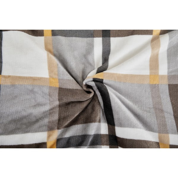 Šedo-hnědé povlečení na jednolůžko z mikroplyše 140x200 cm – My House-image-1