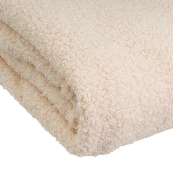 Béžová deka z materiálu bouclé 160x130 cm Sherpa – Casa Selección-image-2
