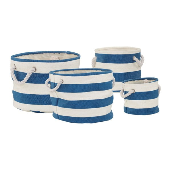 Sada 4 modrobílých prádelních košů Premier Housewares Nautical