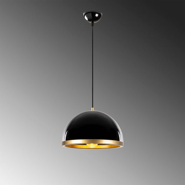 Závěsné svítidlo v černé a zlaté barvě s kovovým stínidlem ø 30 cm Ferenci – Opviq lights-image-4