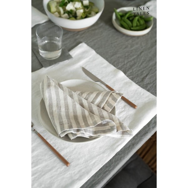 Lněná utěrka 45x65 cm Natural White Stripes – Linen Tales-image-1