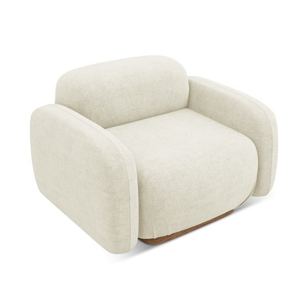 Krémový modul pohovky z textilie bouclé Ailani – Makamii-image-2