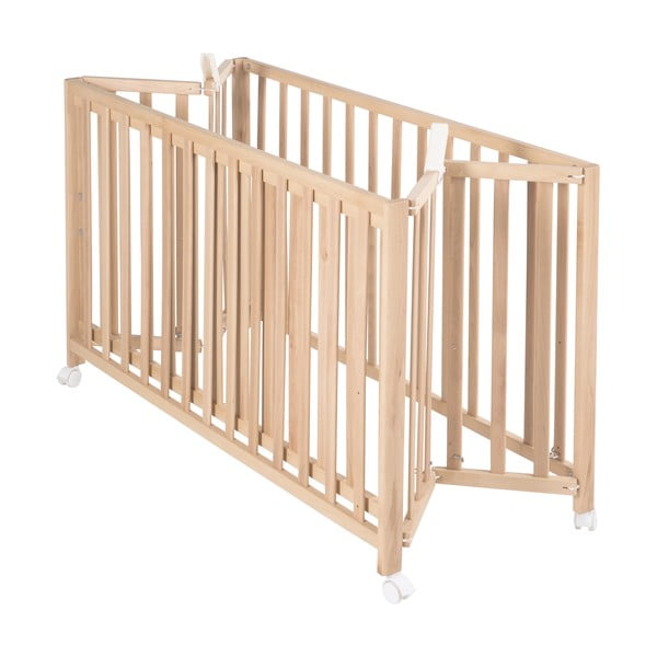 Skládací postýlka na kolečkách v přírodní barvě 60x120 cm Fold up – Roba-image-2