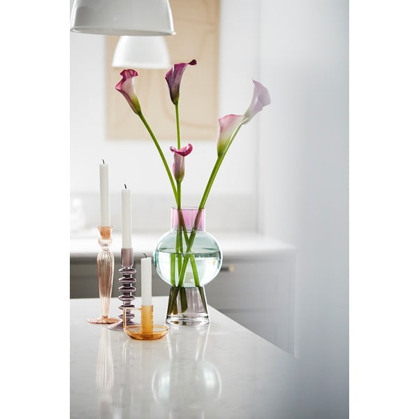 Růžový skleněný svícen Bahne & CO-image-1