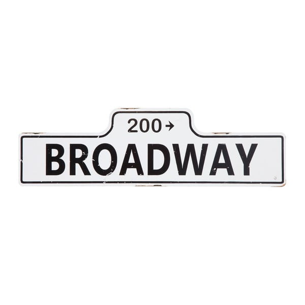 Nástěnná retro cedule Novita Broadway