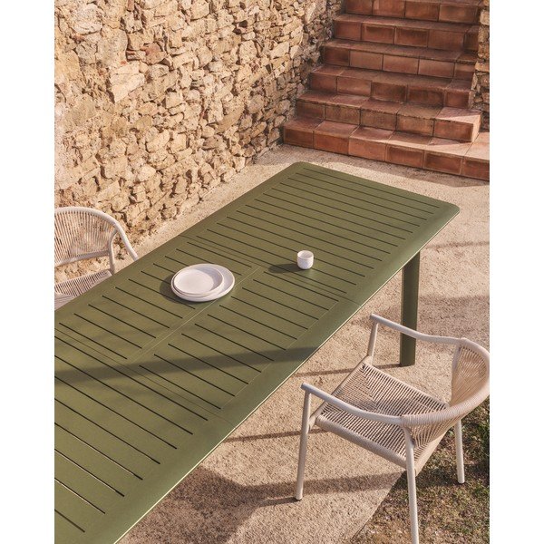 Kovový zahradní jídelní stůl 100x205 cm Brela – Kave Home-image-2