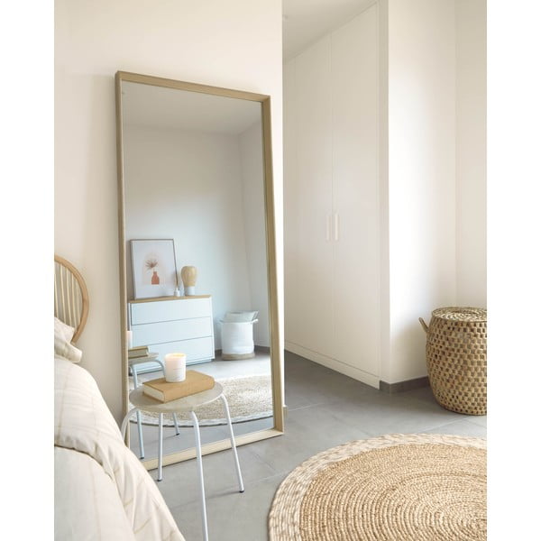 Nástěnné zrcadlo 80x180 cm Nerina Natural – Kave Home-image-2