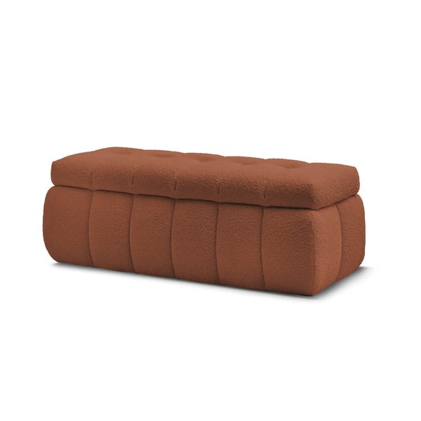 Lavice z textilie bouclé v cihlové barvě Mont Blanc – Bobochic Paris