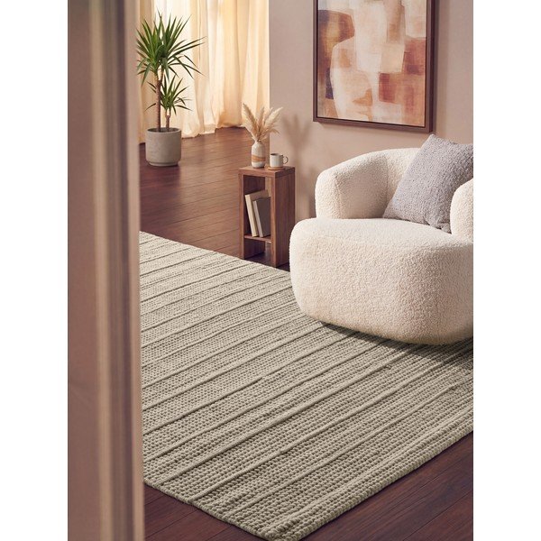 Krémový ručně tkaný vlněný koberec 80x150 cm Camden Parker – Ted Baker-image-1