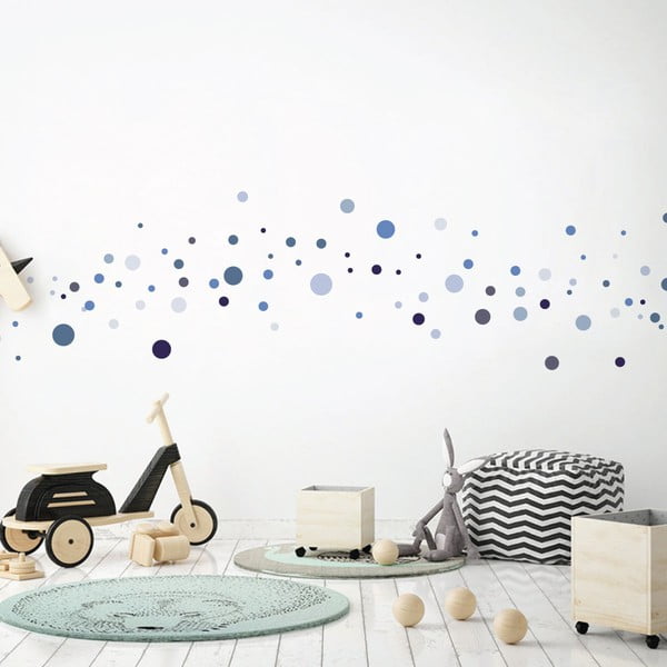 Sada 100 modrých nástěnných samolepek Ambiance Round Stickers-image-1