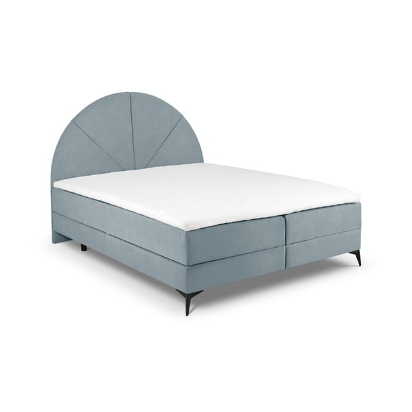 Světle modrá boxspring postel s úložným prostorem 160x200 cm Sunset – Cosmopolitan Design