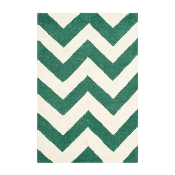 Zelený vlněný koberec Safavieh Crosby, 91 x 60 cm
