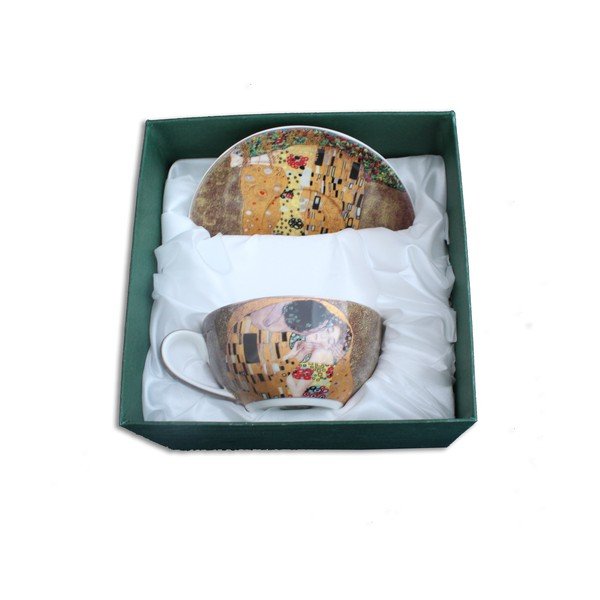 Gustav Klimt - šálek s podšálkem Kiss-image-1