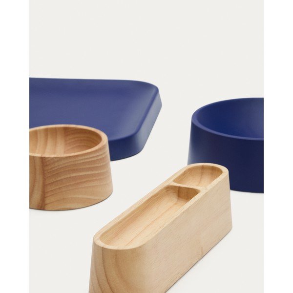 Tmavě modré/v přírodní barvě dřevěné servírovací misky v sadě 4 ks Bletz – Kave Home-image-3