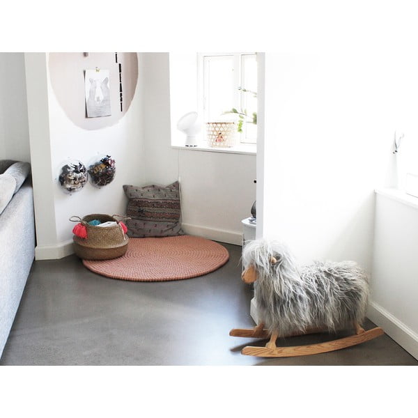 Růžový kuličkový vlněný koberec Wooldot Ball Rugs, ⌀ 90 cm-image-2